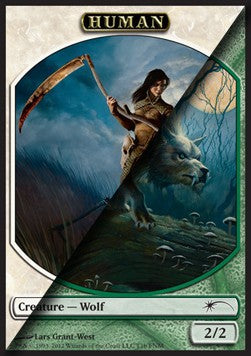Human/Wolf Token - Friday Night Magic Promos (Token) [FNM-2012-04a]