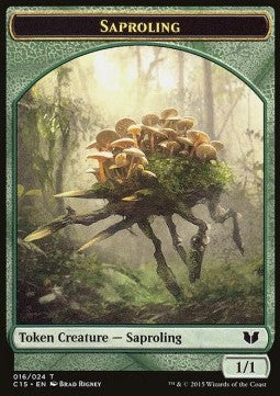 Saproling Token (G 1/1) / Snake Token (GU 1/1) - Commander 2015 (Token) [C15-T 16/21]