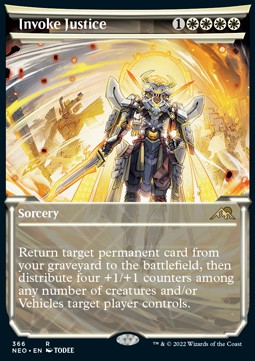 Invoke Justice (V.1) - Kamigawa: Neon Dynasty: Extras (Rare) [XNEO-366]