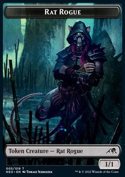 Rat Rogue Token (B 1/1) // Samurai Token (W 2/2) - Kamigawa: Neon Dynasty: Extras (Token) [XNEO-T 5/3]