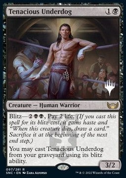 Tenacious Underdog (V.2) - Streets of New Capenna: Promos (Rare) [PSNC-97]