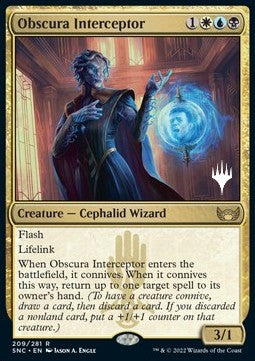 Obscura Interceptor (V.2) - Streets of New Capenna: Promos (Rare) [PSNC-209]