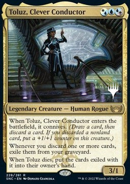 Toluz, Clever Conductor (V.2) - Streets of New Capenna: Promos (Rare) [PSNC-228]