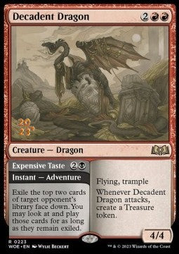 Decadent Dragon // Expensive Taste (V.1) - Wilds of Eldraine: Promos (Rare) [PWOE-223]