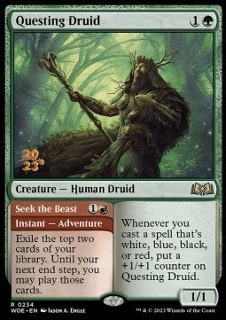 Questing Druid // Seek the Beast (V.1) - Wilds of Eldraine: Promos (Rare) [PWOE-234]