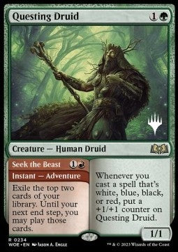 Questing Druid // Seek the Beast (V.2) - Wilds of Eldraine: Promos (Rare) [PWOE-234]
