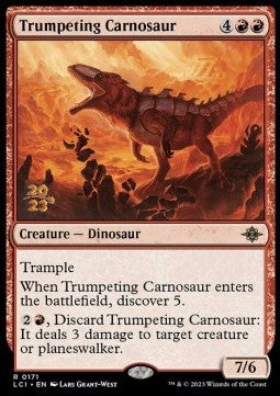 Trumpeting Carnosaur (V.1) - The Lost Caverns of Ixalan: Promos (Rare) [PLCI-171]