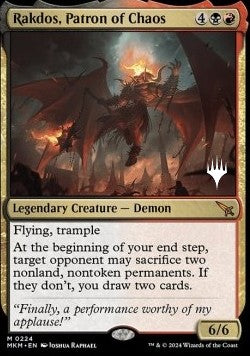 Rakdos, Patron of Chaos (V.2) - Murders at Karlov Manor: Promos (Mythic) [PMKM-224]