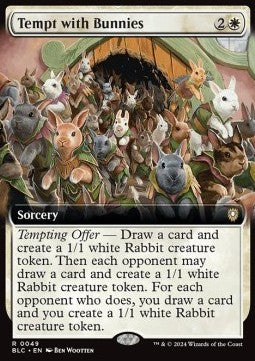 Tempt with Bunnies - Commander: Bloomburrow: Extras (Rare) [XBLC-49]