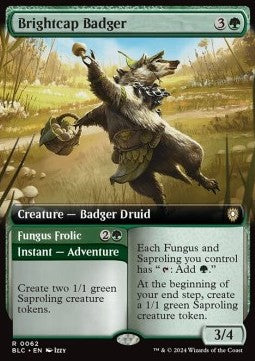 Brightcap Badger // Fungus Frolic - Commander: Bloomburrow: Extras (Rare) [XBLC-62]