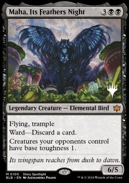 Maha, Its Feathers Night (V.2) - Bloomburrow: Promos (Mythic) [PBLB-100]