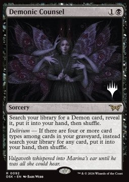 Demonic Counsel (V.2) - Duskmourn: House of Horror: Promos (Rare) [PDSK-92]