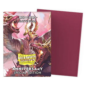 100 Dragon Shield Sleeves - Matte Dual Red/Gold