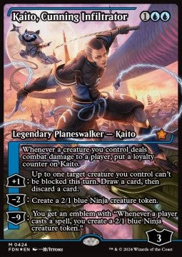 Kaito, Cunning Infiltrator (V.3) - Magic: The Gathering Foundations: Extras (Mythic) [XFDN-424]