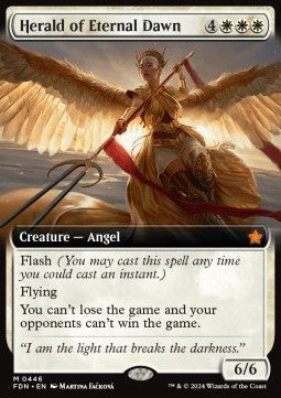 Herald of Eternal Dawn (V.5) - Magic: The Gathering Foundations: Extras (Mythic) [XFDN-446]