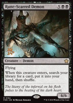 Rune-Scarred Demon (V.1) - Magic: The Gathering Foundations: Promos (Rare) [PFDN-184]