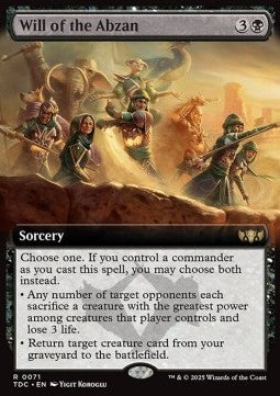 Will of the Abzan - Commander: Tarkir: Dragonstorm: Extras (Rare) [XTDC-71]