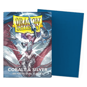 100 Dragon Shield Sleeves - Matte Dual Cobalt/Silver