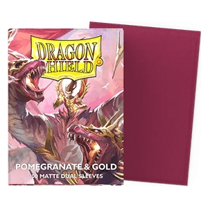 100 Dragon Shield Sleeves - Matte Dual Pomegranate/Gold