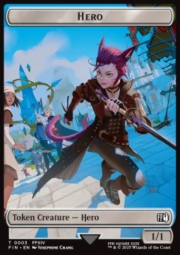 Hero Token (W 1/1) // Knight Token (W 2/2) (V.2) - FINAL FANTASY: Tokens (Token) [TFIN-T 3/10]