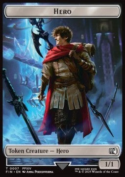 Hero Token (W 1/1) // Horror Token (B 2/2) (V.3) - FINAL FANTASY: Tokens (Token) [TFIN-T 7/13]