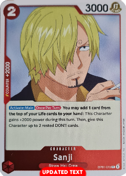 Sanji (OP01-013) (V.2) - Reprints (Rare) [R-OP01-013]