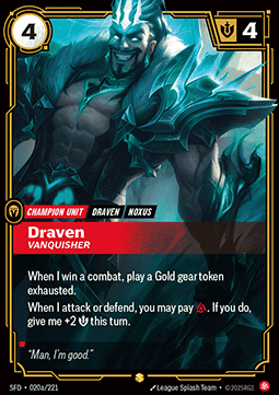 Draven, Vanquisher (V.2 - Showcase) - Spiritforged (Showcase) [SFD-020a]